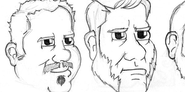 Cartoon Friends. Graphite.