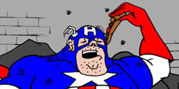 Captain 'Actual' America. Hand drawn then colored in Illustrator.
